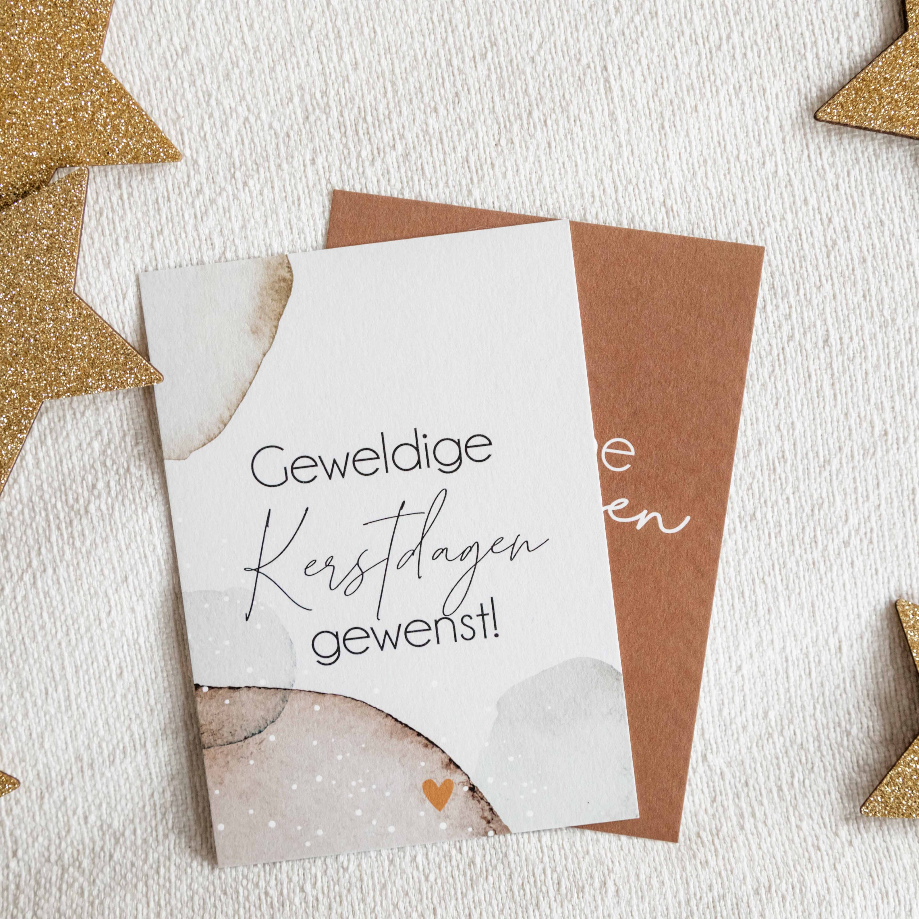 Kerstkaart van ByStudio-Steef met vrolijke boodschap "Geweldige kerstdagen gewenst", stijlvol en persoonlijk